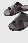 Doucal`s Brown leather flip flops for men - binding. leather interior. 100% leather. polyurethane. Country of manufacture: Italy. Care: specialized cleaning - photo 5