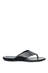 Doucal`s Black leather flip flops for men - binding. leather interior. 100% leather. polyurethane. Country of manufacture: Italy. Care: specialized cleaning - photo 1