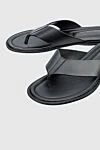 Doucal`s Black leather flip flops for men - binding. leather interior. 100% leather. polyurethane. Country of manufacture: Italy. Care: specialized cleaning - photo 5