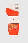 Story Loris Women's socks with rhinestones orange - picture with rhinestones. cotton, polyamide, elastane. Country of manufacture: Italy. Care: specialized cleaning - photo 1