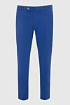 Lubiam Blue cotton trousers for men - 98% cotton, 2% elastane. Closure: button, zipper. two side pockets, two back pockets. Country of manufacture: Italy. Care: specialized cleaning - photo 1