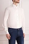 Kiton White cotton shirt for men - 100% cotton. Closure: buttons. Country of manufacture: Italy. Care: specialized cleaning - photo 3