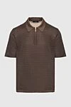 Stefano Ricci Шелковое поло коричневого цвета в горизонтальную полоску - Узор мелкий ромб. 100% шёлк. Молния. Страна производитель: Италия. Уход: специализированная чистка - фото 1