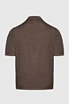 Шелковое поло коричневого цвета в горизонтальную полоску Stefano Ricci - Узор мелкий ромб. 100% шёлк. Молния. Страна производитель: Италия. Уход: специализированная чистка - фото 6