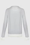 Women's gray viscose sweatshirt Capobianco - contrasting white cuffs. side pockets, zipper closure. 98% viscose, 2% elastane. Country of manufacture: Italy. Care: specialized cleaning - photo 6