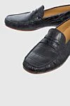 Cesare di Napoli Black Alligator Loafers for men - contrast sole, textured leather. 100% alligator skin. Insole: leather. Sole Height: Heel Height 2cm. Country of manufacture: Italy. Care: specialized cleaning - photo 5