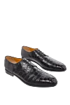 Cesare di Napoli Black alligator leather men's shoes - Textured leather. 100% alligator skin. Lace-up. Interior: Leather. Insole: Leather. Heel height: 2cm. Outsole: Other materials. Country of manufacture: Italy. Care: specialized cleaning - photo 3