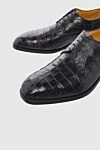 Cesare di Napoli Black alligator leather men's shoes - Textured leather. 100% alligator skin. Lace-up. Interior: Leather. Insole: Leather. Heel height: 2cm. Outsole: Other materials. Country of manufacture: Italy. Care: specialized cleaning - photo 5