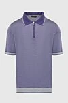 Cesare di Napoli Silk polo purple for men - Contrasting cuffs and collar. 100% silk. Closure: Zipper. Country of manufacture: Italy. Care: specialized cleaning - photo 1