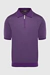 Cesare di Napoli Silk polo purple for men - 55% cotton, 45% silk. Buttons. Country of manufacture: Italy. Care: specialized cleaning - photo 1