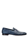 Cesare di Napoli Crocodile leather loafers blue for men - contrast sole, textured leather. 100% crocodile skin. Insole: leather. Sole Height: Heel Height 2cm. Country of manufacture: Italy. Care: specialized cleaning - photo 1