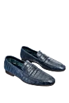 Cesare di Napoli Crocodile leather loafers blue for men - contrast sole, textured leather. 100% crocodile skin. Insole: leather. Sole Height: Heel Height 2cm. Country of manufacture: Italy. Care: specialized cleaning - photo 3