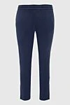 Women's cropped trousers blue Barba Napoli - two side pockets. cotton, elastane. elastic belt with lacing. Country of manufacture: Italy. Care: specialized cleaning - photo 6