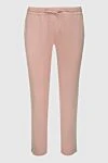 Barba Napoli Women's cropped trousers pink - two side pockets. cotton, elastane. elastic belt with lacing. Country of manufacture: Italy. Care: specialized cleaning - photo 1