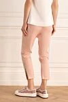 Women's cropped trousers pink Barba Napoli - two side pockets. cotton, elastane. elastic belt with lacing. Country of manufacture: Italy. Care: specialized cleaning - photo 4