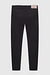 Women's cropped cotton trousers black Barba Napoli - two side pockets, two back pockets. cotton, elastane. button, zipper. Lining: cotton. Country of manufacture: Italy. Care: specialized cleaning - photo 6