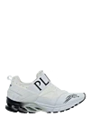 Plein Sport Women's sneakers with perforation and black logo in white - logo, perforation. 100% polyester. Fastener: elastic insert. Country of manufacture: Italy. Care: specialized cleaning - photo 1