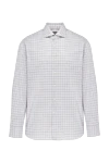 Alessandro Gherardi White cotton shirt for men - check pattern. two patch chest pockets. 100% cotton. Closure: buttons. Country of manufacture: Italy. Care: specialized cleaning - photo 1