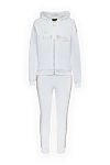 Roberto Cavalli Walking suit made of cotton and elastane white for women - logo embroidery. 95% cotton, 5% elastane. Closure: drawstring, zipper. two side pockets. Country of manufacture: Italy. Care: specialized cleaning - photo 1