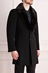 Loro Piana Пальто з вовни чорне чоловіче - 100% шерсть. Гудзики. Дві бічні кишені, дві внутрішні кишені. 100% шовк. Країна виробник: Італія. Догляд: спеціалізоване чищення - фото 3