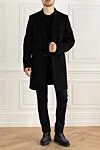 Пальто из шерсти черное мужское Loro Piana - 100% шерсть. Пуговицы. Два боковых кармана, два внутренних кармана. 100% шёлк. Страна производитель: Италия. Уход: специализированная чистка - фото 2