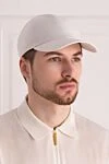 White linen cap for men Portaluri - 100% linen. Country of manufacture: Italy. Care: specialized cleaning - photo 2