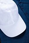 Portaluri White linen cap for men - 100% linen. Country of manufacture: Italy. Care: specialized cleaning - photo 5