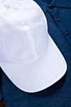 White linen cap for men Portaluri - 100% linen. Country of manufacture: Italy. Care: specialized cleaning - photo 6