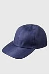 Portaluri Blue viscose cap for men - Stock: 100% viscose. Country of manufacture: Italy. Care: specialized cleaning - photo 1