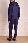 Men's cotton sports jacket, blue Billionaire - Embroidered brand logo, contrast zipper. Hood. 100% cotton. Closure: Zipper, drawstring. Two side pockets. Country of manufacture: Italy. Care: specialized cleaning - photo 4