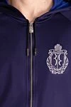 Billionaire Men's cotton sports jacket, blue - Embroidered brand logo, contrast zipper. Hood. 100% cotton. Closure: Zipper, drawstring. Two side pockets. Country of manufacture: Italy. Care: specialized cleaning - photo 5