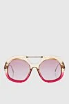 Fendi Glasses for women large pink fantasy shape - logo on the bracket. Additional: UV protection. plastic, metal. Country of manufacture: Italy. Care: specialized cleaning - photo 1