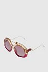 Fendi Glasses for women large pink fantasy shape - logo on the bracket. Additional: UV protection. plastic, metal. Country of manufacture: Italy. Care: specialized cleaning - photo 3