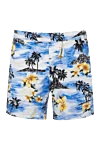 MC2 Saint Barth Blue cotton beach shorts for men - palm tree print. two side, one back. 100% polyamide. Closure: drawstring. Country of manufacture: Italy. Care: specialized cleaning - photo 1