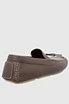 Men's nubuck moccasins in gray Loro Piana - Lace. 100% nubuck. Interior: Leather. Insole: Leather. Outsole: Other materials. Country of manufacture: Italy. Care: specialized cleaning - photo 4