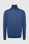 Cesare di Napoli Men's golf in wool, silk and cashmere blue - High neck. 60% wool, 30% silk, 10% cashmere. Country of manufacture: Italy. Care: specialized cleaning - photo 1