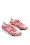 Golden Goose Women's sneakers in pink with a logo - contrasting inserts, logo. leather, viscose, silk. lacing. Country of manufacture: Italy. Care: specialized cleaning - photo 3