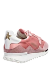 Women's sneakers in pink with a logo Golden Goose - contrasting inserts, logo. leather, viscose, silk. lacing. Country of manufacture: Italy. Care: specialized cleaning - photo 4