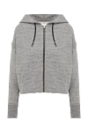 Golden Goose Hoodie made of cotton gray for women - print. hood, drawstring closure, two side pockets, fleece insulation. 100% cotton. Country of manufacture: Italy. Care: specialized cleaning - photo 1