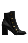 Mulberry Women's black leather boots with gold details - gold-plated rivets. leather. Heel height: 7 centimeters. zipper. Country of manufacture: Italy. Care: specialized cleaning - photo 1