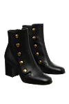 Mulberry Women's black leather boots with gold details - gold-plated rivets. leather. Heel height: 7 centimeters. zipper. Country of manufacture: Italy. Care: specialized cleaning - photo 3