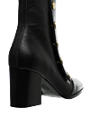 Women's black leather boots with gold details Mulberry - gold-plated rivets. leather. Heel height: 7 centimeters. zipper. Country of manufacture: Italy. Care: specialized cleaning - photo 4