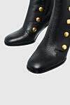 Mulberry Women's black leather boots with gold details - gold-plated rivets. leather. Heel height: 7 centimeters. zipper. Country of manufacture: Italy. Care: specialized cleaning - photo 5