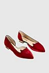 Charlotte Olympia Туфлі з віскози та шкіри червоні жіночі - тиснення логотипа. натуральна шкіра, віскоза. Країна виробник: Італія. Догляд: спеціалізоване чищення - фото 3