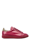 Brunello Cucinelli Red leather sneakers for men - contrasting backdrop. 100% genuine leather. lacing. Country of manufacture: Italy. Care: specialized cleaning - photo 1