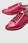 Brunello Cucinelli Red leather sneakers for men - contrasting backdrop. 100% genuine leather. lacing. Country of manufacture: Italy. Care: specialized cleaning - photo 5