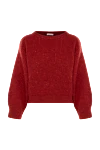 Brunello Cucinelli Burgundy jumper for women - textured surface. 57% wool, 24% cashmere, 10% polyamide, 6% mohair. Country of manufacture: Italy. Care: specialized cleaning - photo 1
