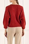 Burgundy jumper for women Brunello Cucinelli - textured surface. 57% wool, 24% cashmere, 10% polyamide, 6% mohair. Country of manufacture: Italy. Care: specialized cleaning - photo 4