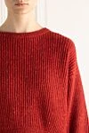 Brunello Cucinelli Burgundy jumper for women - textured surface. 57% wool, 24% cashmere, 10% polyamide, 6% mohair. Country of manufacture: Italy. Care: specialized cleaning - photo 5