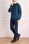 Blue wool sweater for men Cesare di Napoli - 100% wool. Country of manufacture: Italy. Care: specialized cleaning - photo 2